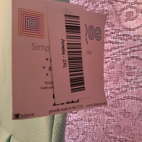 LuLaRoe Amelia Mint Green Dress Plus Size 2X NWT - Picture 6 of 8